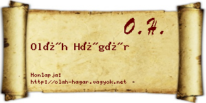 Oláh Hágár névjegykártya